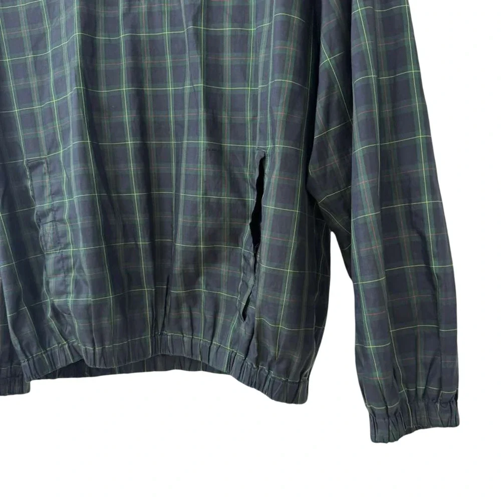 Tommy Hilfiger Golf 1/4 Zip Pullover Windbreaker Navy Plaid Jacket Hooded sz XXL